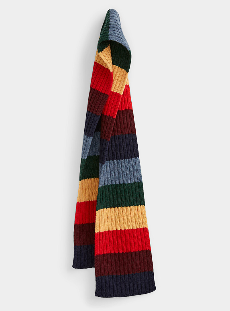 United Colors of Benetton Assorted Colour block ribbed scarf for men