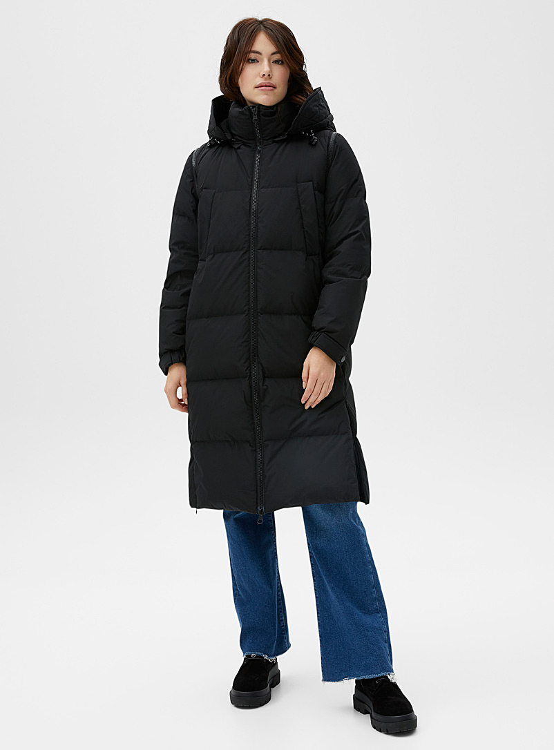United Colors of Benetton Black Removable sleeve puffer jacket for women