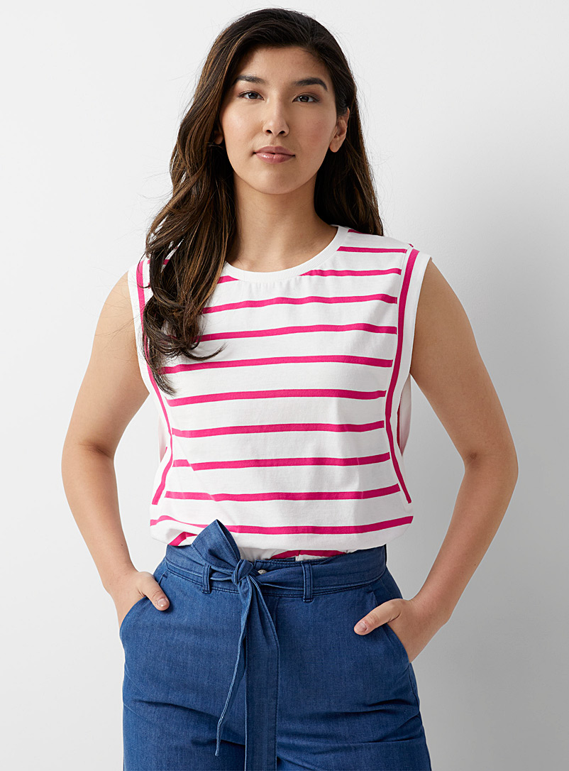 United Colors of Benetton Pink Candy-stripe tank for women