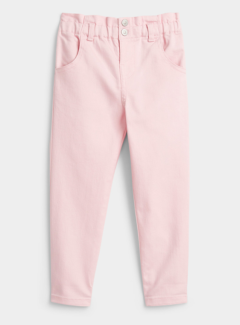 Elastic waist soft pink jean