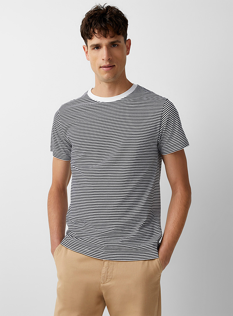 United Colors of Benetton White Optical twin-stripe T-shirt for men