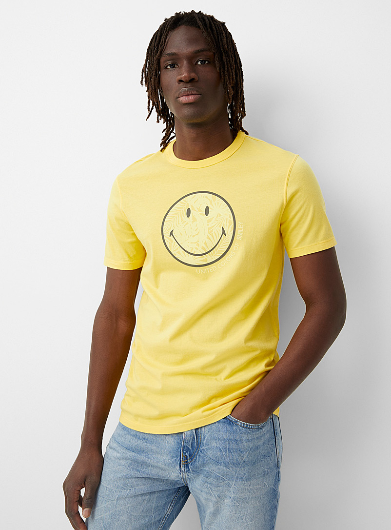 United Colors of Benetton Golden Yellow Smiley T-shirt for men