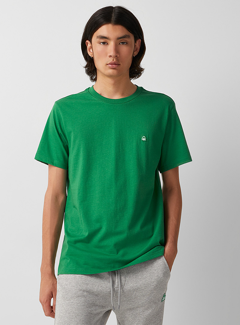 United Colors of Benetton Green Minimalist logo T-shirt for men