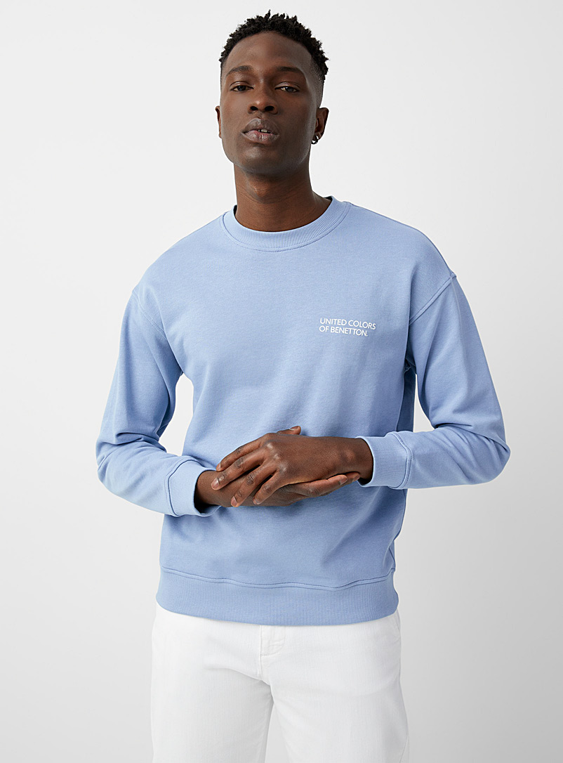 United Colors of Benetton Baby Blue Logo pastel sweatshirt for men
