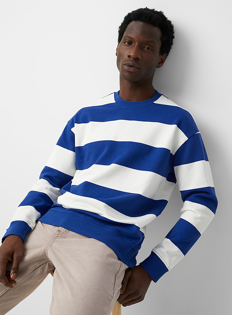 United Colors of Benetton Sapphire Blue Club stripe sweatshirt for men