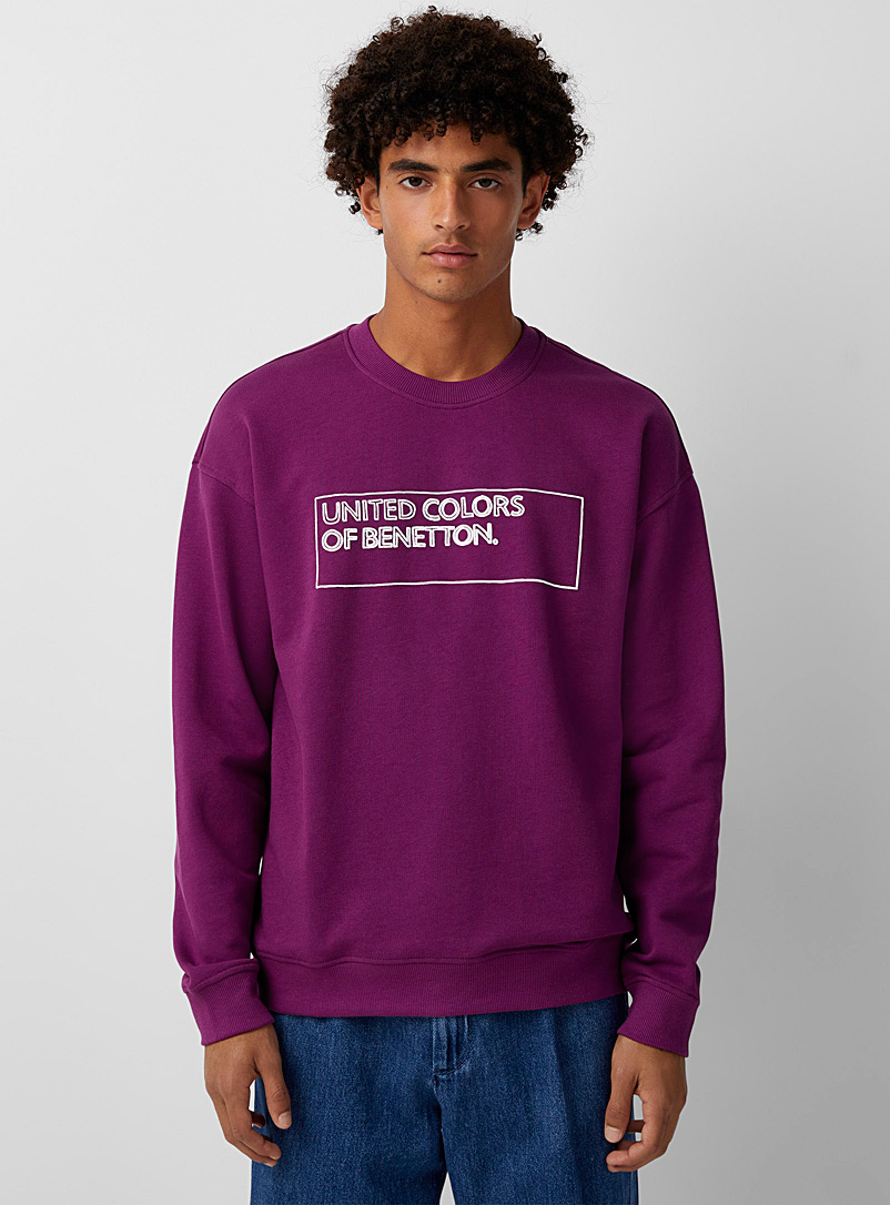 United Colors of Benetton Mauve Multi-logo sweatshirt for men
