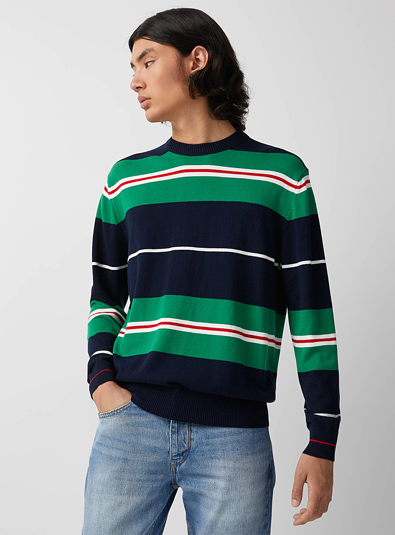 United Colors of Benetton Marine Blue Club-stripe sweater for men