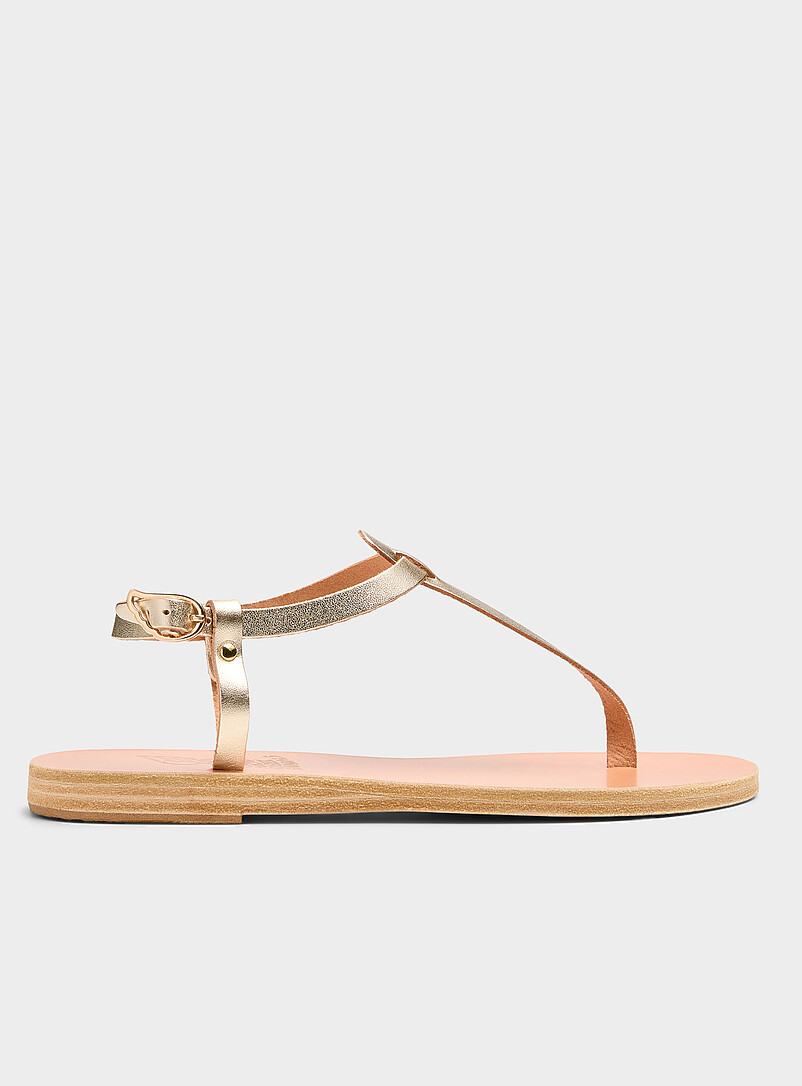 Ancient Greek Sandals: La sandale cuir dor&eacute; Lito <b>Faite &agrave; la main en Gr&egrave;ce</b> Femme Dor&eacute; pour femme