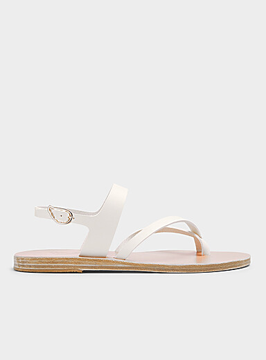 Lito ivory leather sandals <b>Handmade in Greece</b> Women
