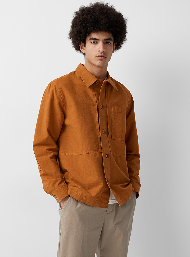 Norse Projects Orange Kyle cotton-linen overshirt for men