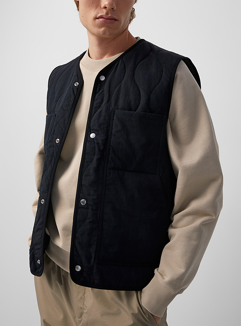 Norse Projects Marine Blue Peter quilted vest for men