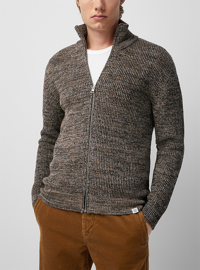 Norse Projects Honey Earthy tones zippered cardigan for men