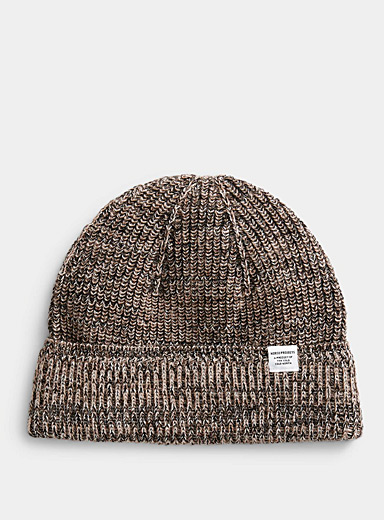 Norse Projects Honey Earthy tones ribbed cuffed tuque for men