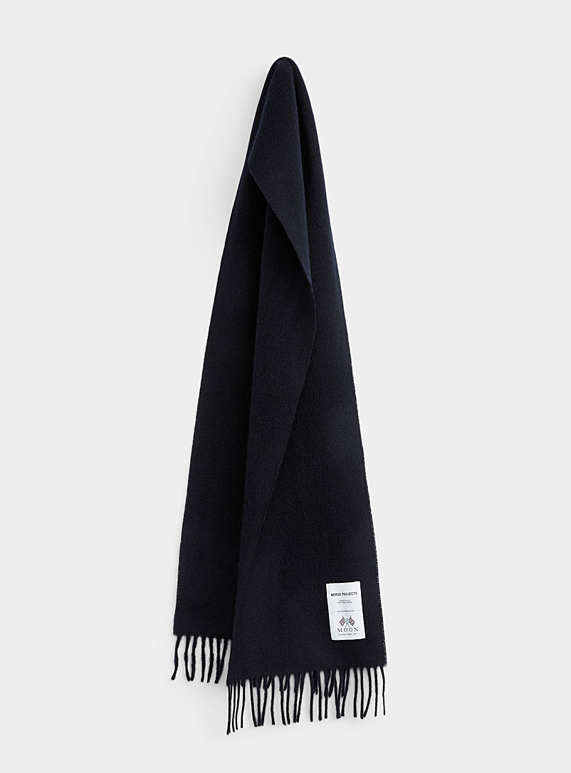 Norse Projects Marine Blue Moon plain scarf for men