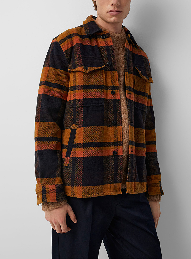 Norse Projects Marine Blue Julian rugged checkered twill overshirt for men