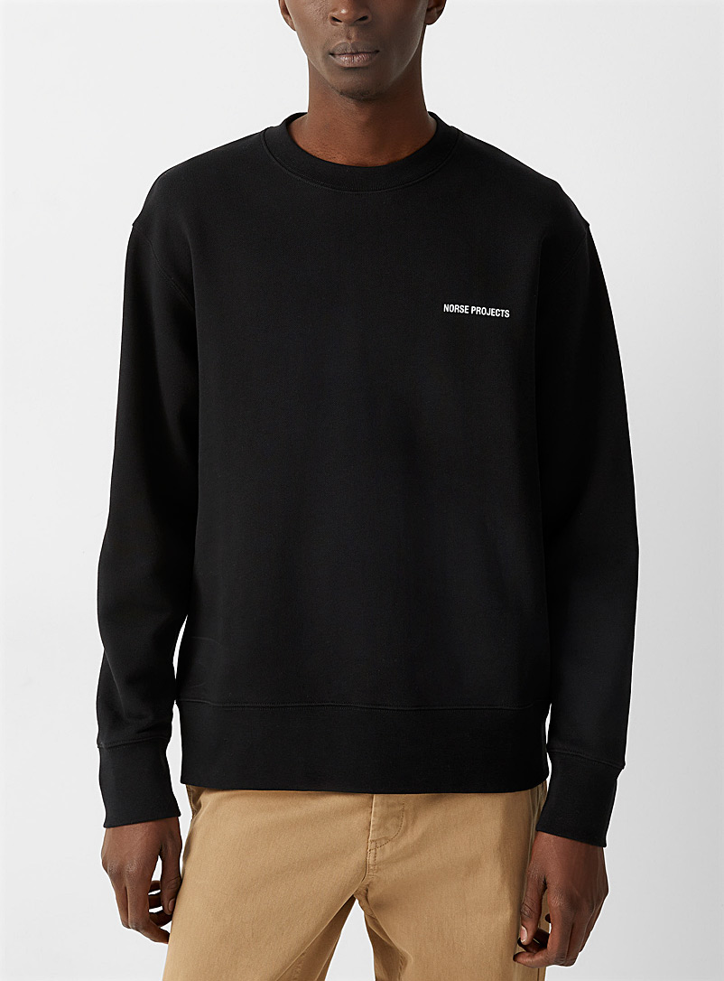 Norse Projects Black Arne logo sweater for men