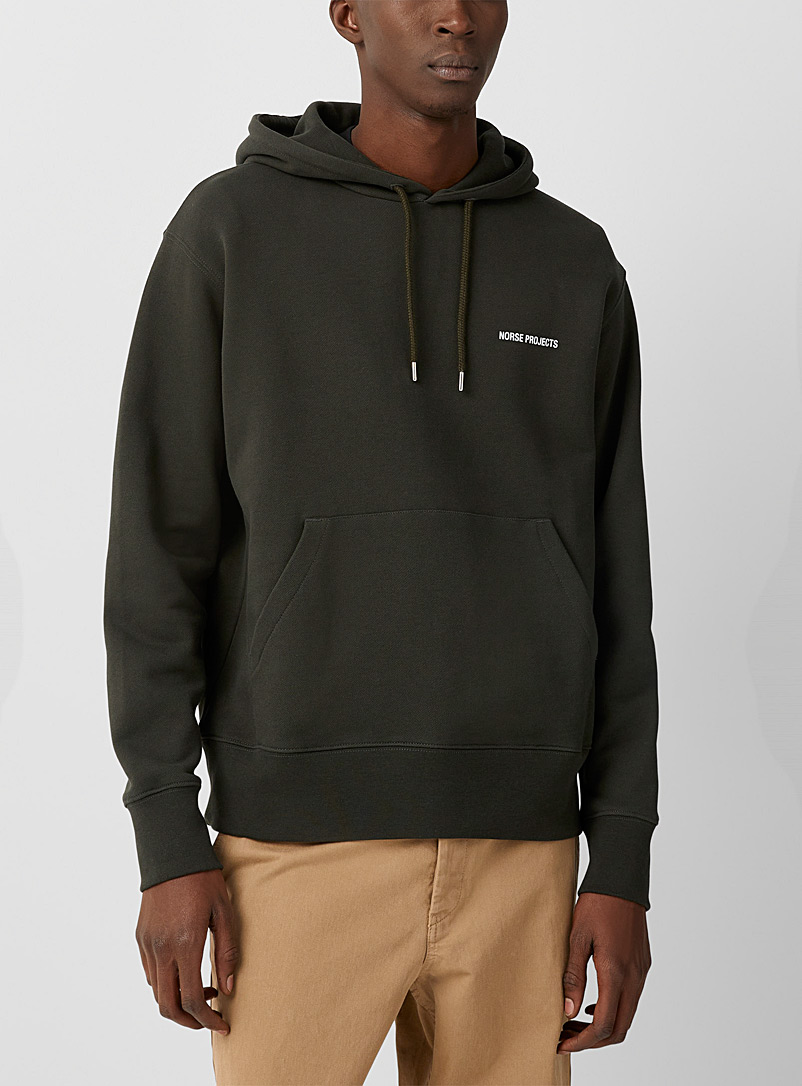 Norse Projects Green Arne logo hoodie for men