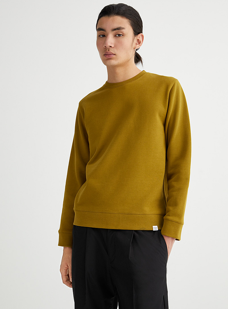 Norse Projects Golden Yellow Organic cotton minimalist sweatshirt for men