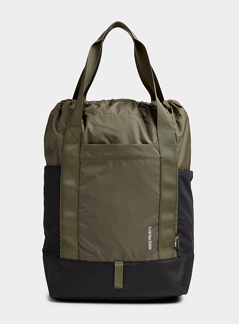 Norse Projects Mossy Green Cordura nylon backpack for men
