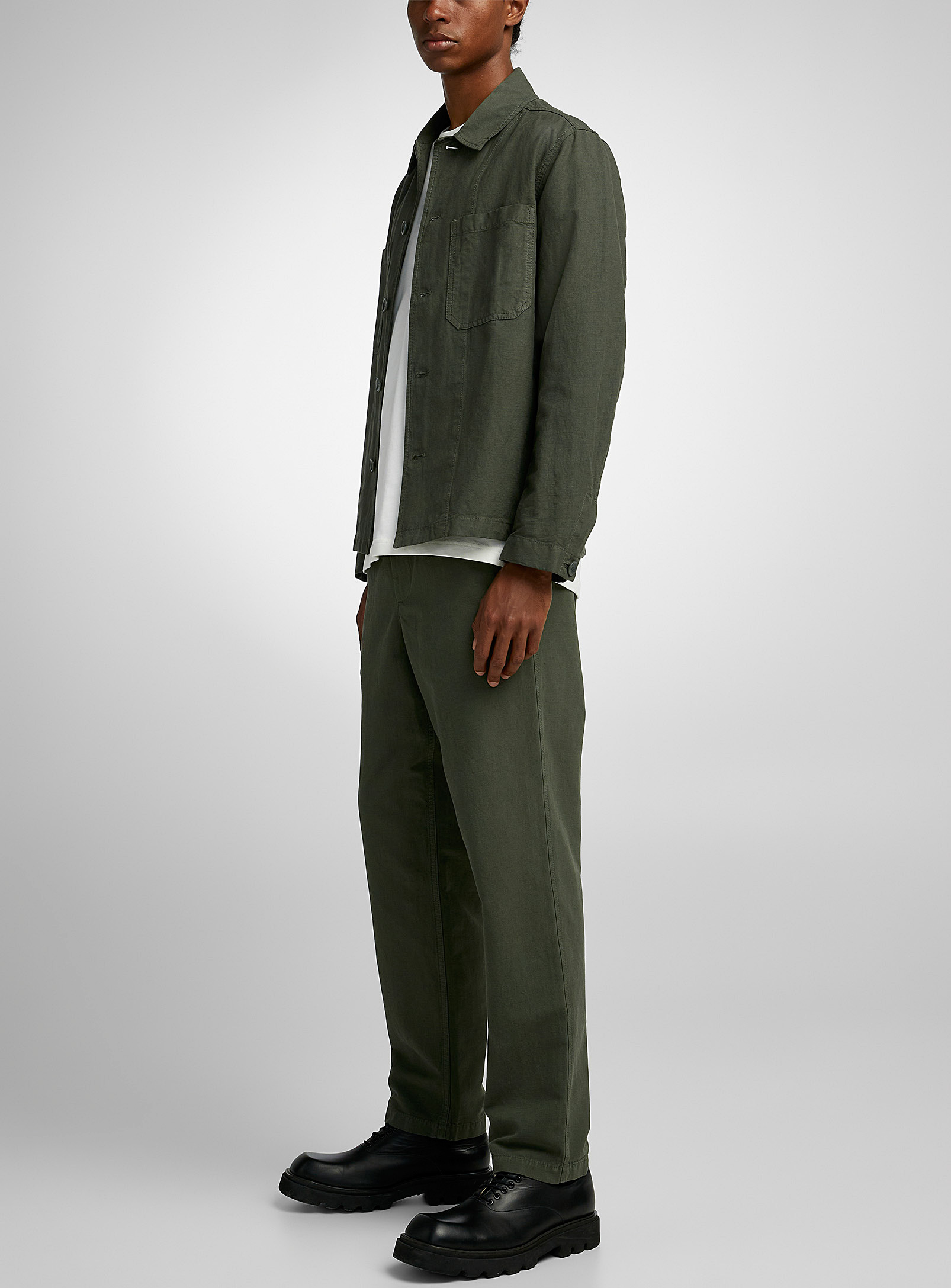 Norse Projects Ezra Cotton-linen Blend Pant In Mossy Green