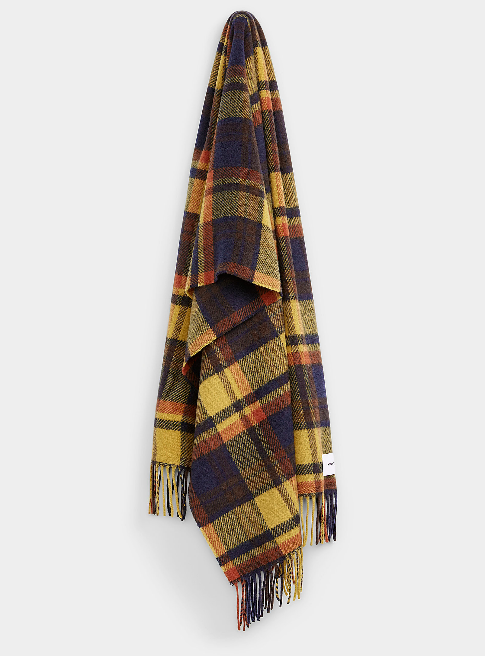 NORSE PROJECTS LARGE NAVY CHECKERS SCARF