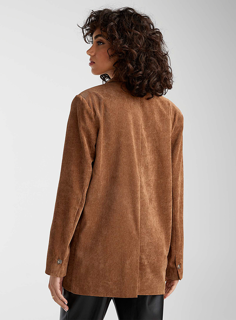 Icône Brown Caramel corduroy jacket for women
