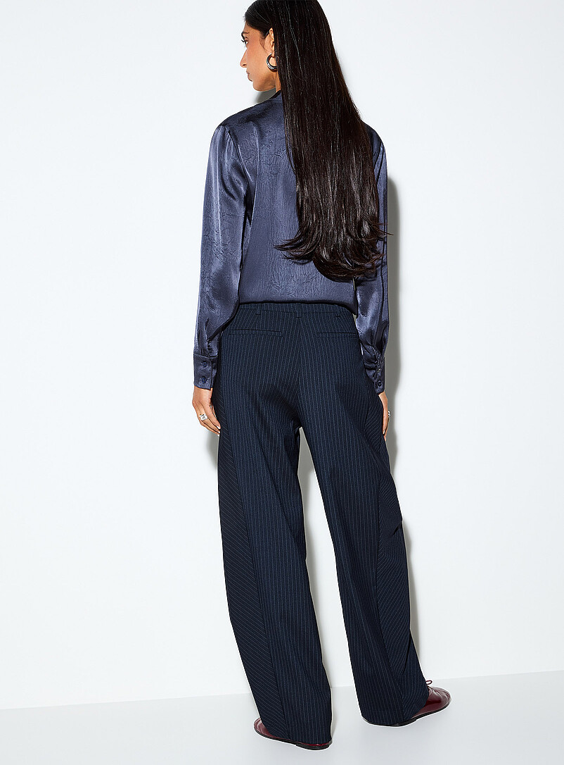 Pleated pinstripe barrel pant product image 3