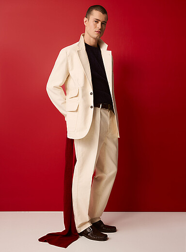 Drake's Ivory Games speckled moleskin jacket for men