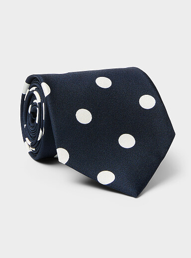 Navy polkadot tie