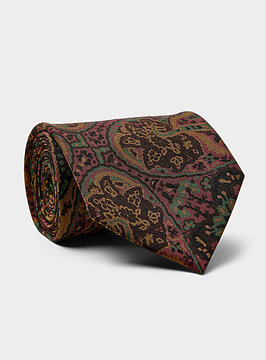 Boteh pattern wool-silk tie