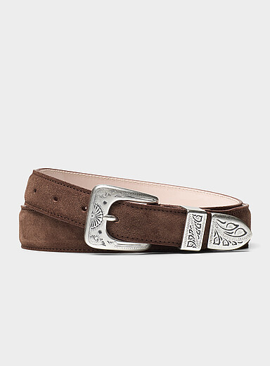 Genuine suede Western belt