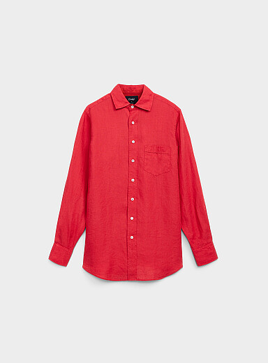 Pure linen plain shirt