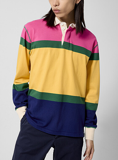 Colour block rugby polo | Drake's | | Simons