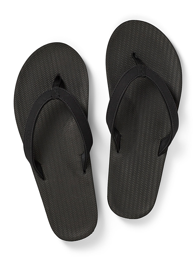 Indosole Black Minimalist flip-flops for women