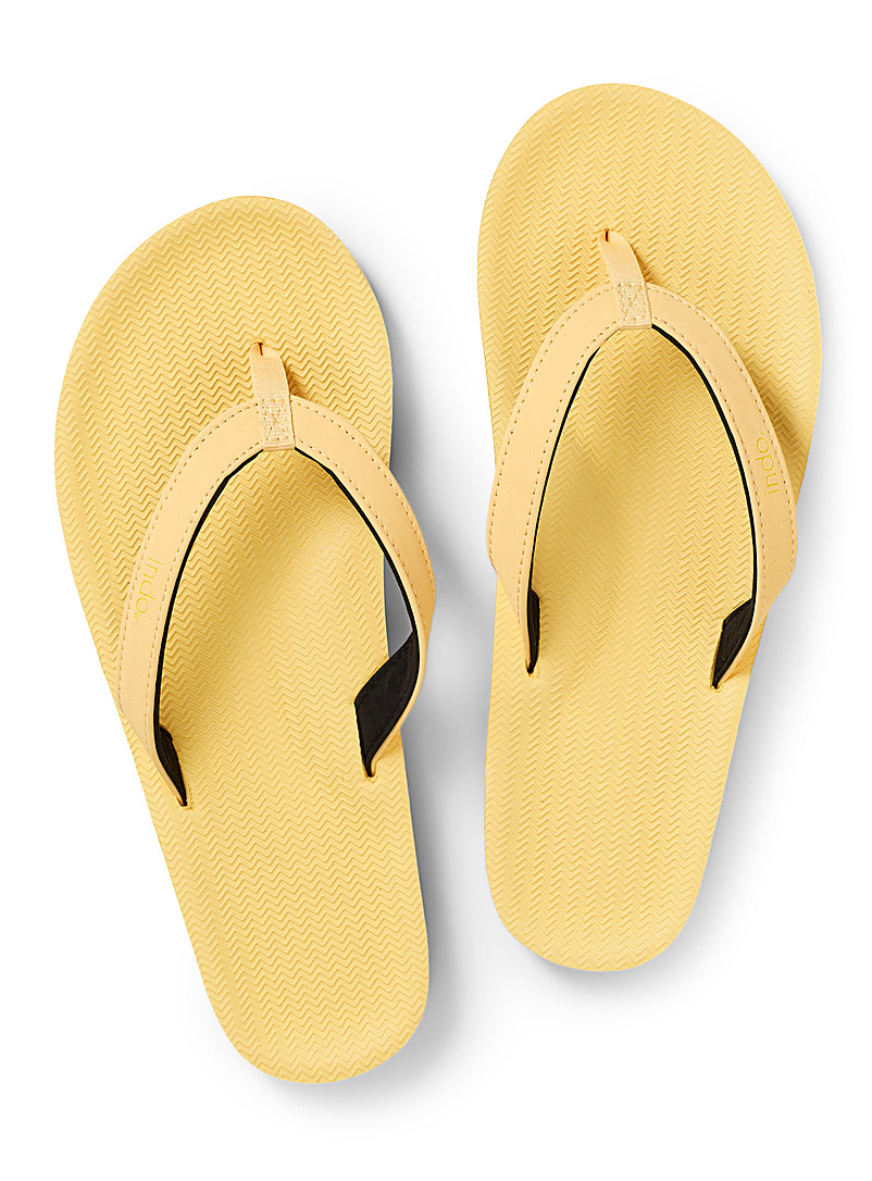 Indosole Golden Yellow Minimalist flip-flops for women