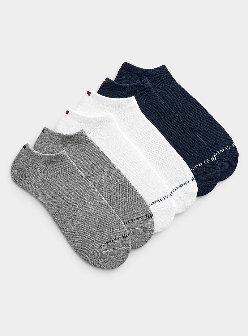 Tommy Hilfiger Assorted Mini-logo sporty ped socks 6-pack for men