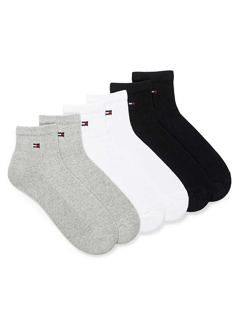 Tommy Hilfiger Patterned Blue Mini-logo sporty ankle socks 6-pack for men