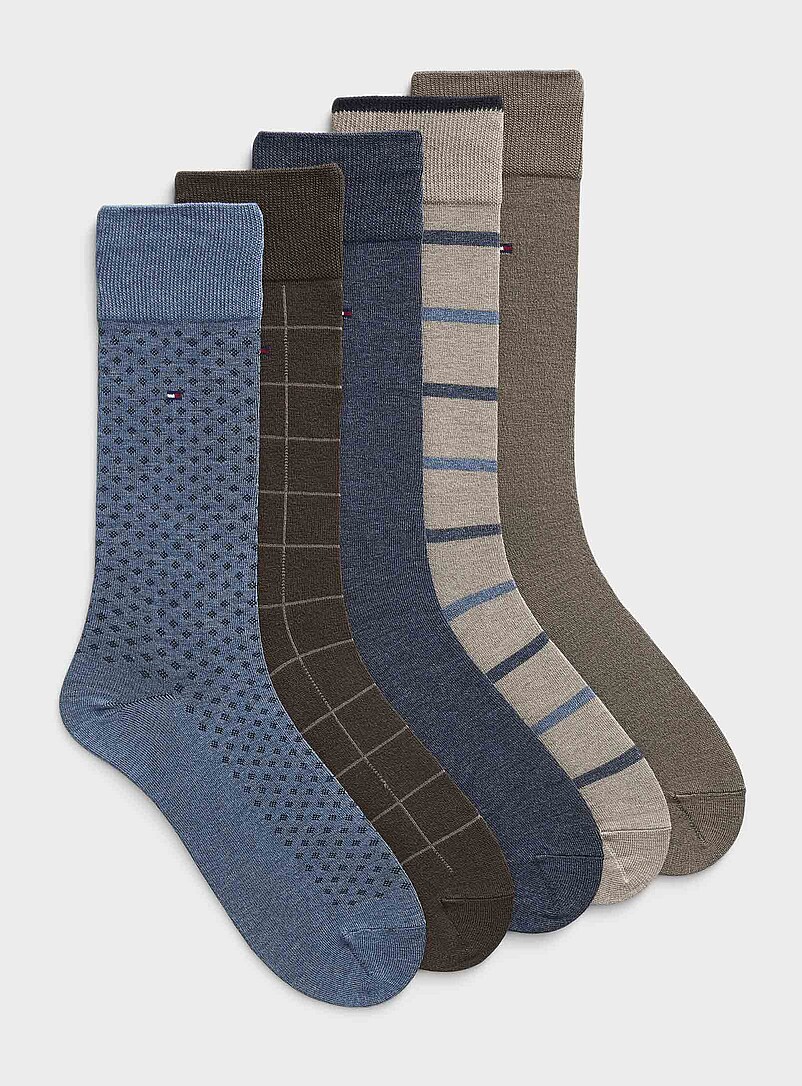 Solid/patterned dress socks 5-pack | Tommy Hilfiger | Men's Dress Socks ...