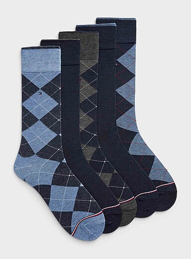 Classic diamond dress socks 5-pack