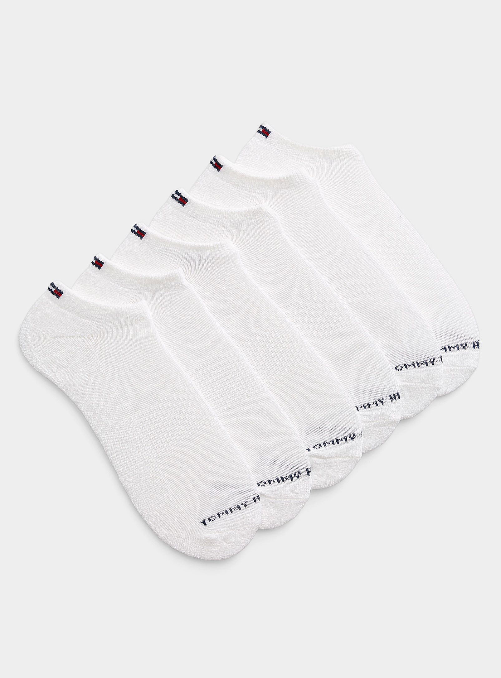 Tommy Hilfiger Mini-logo Sporty Ped Socks 6-pack In White