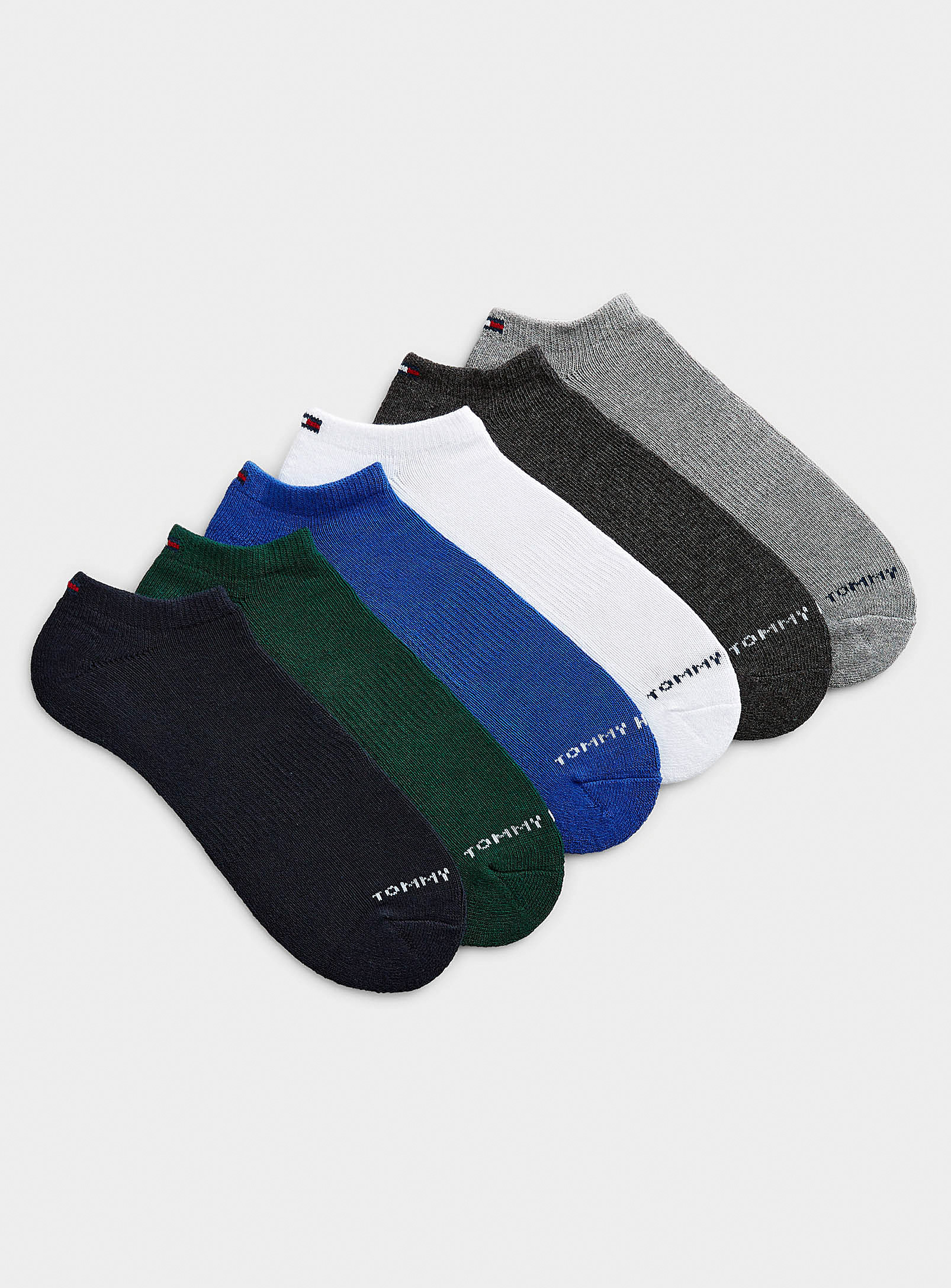 Tommy Hilfiger Mini-logo Sporty Ped Socks 6-pack In Multi