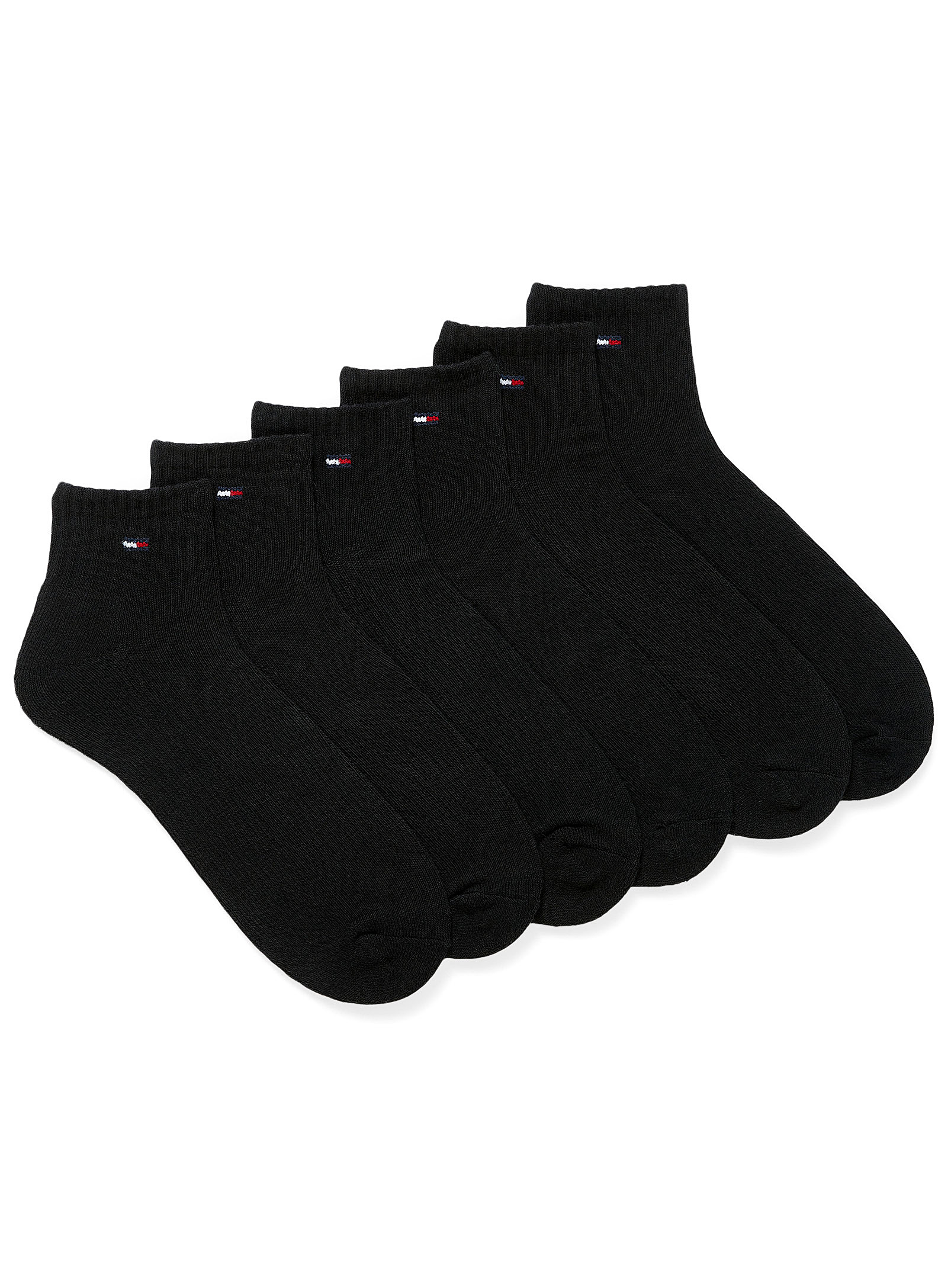 Tommy Hilfiger Mini-logo Sporty Ankle Socks 6-pack In Black