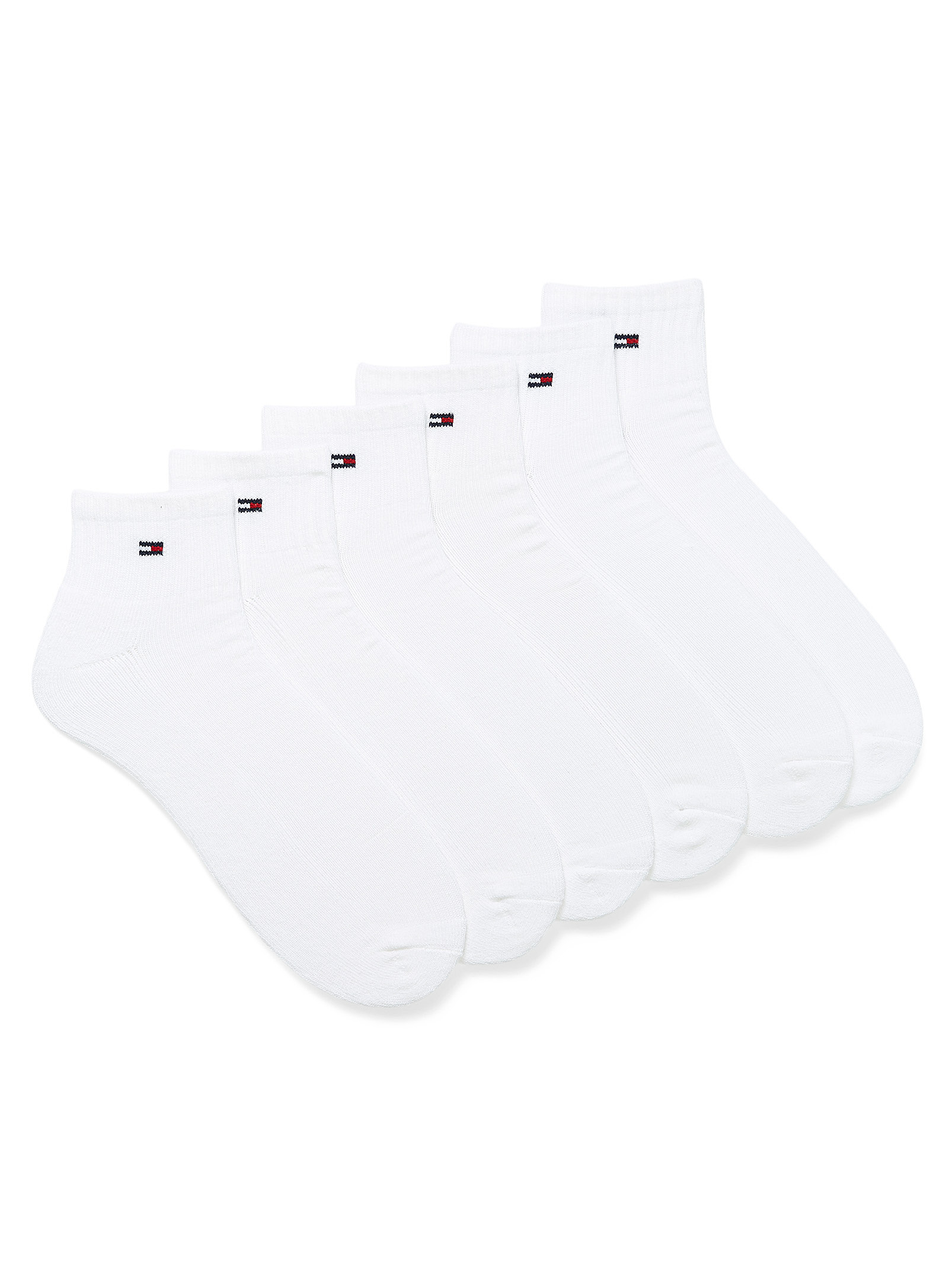 Tommy Hilfiger Mini-logo Sporty Ankle Socks 6-pack In White