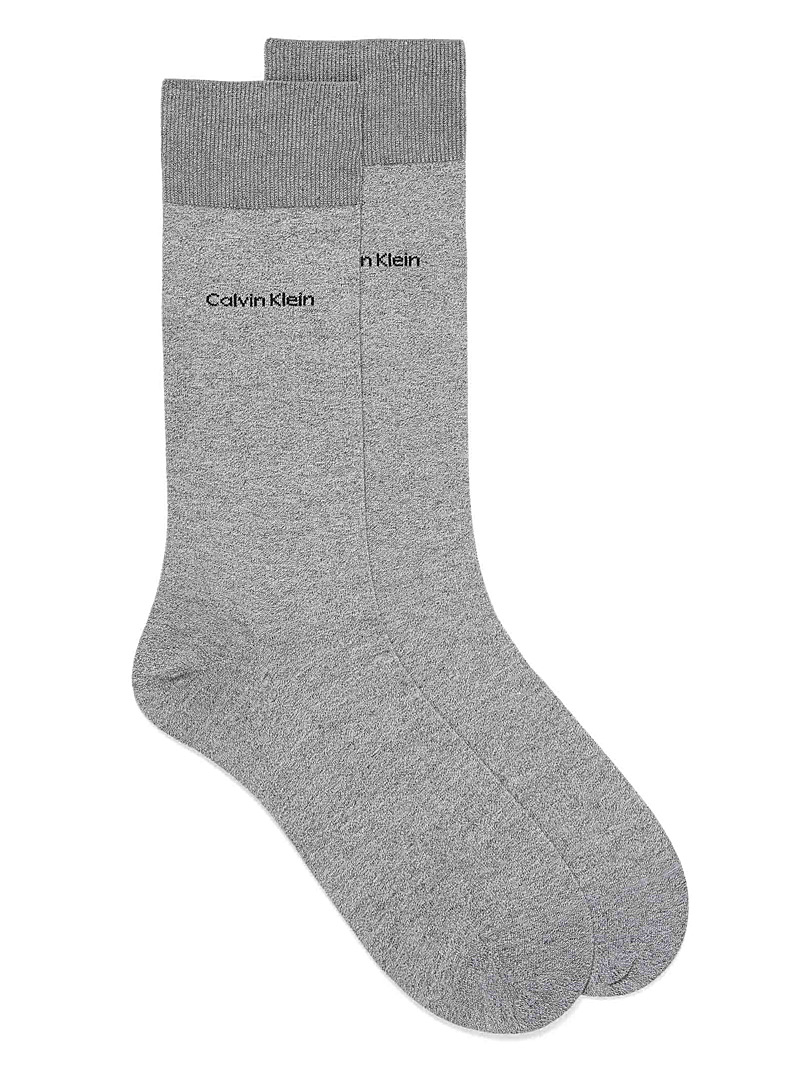 Calvin Klein Grey Egyptian cotton heather dress socks for men
