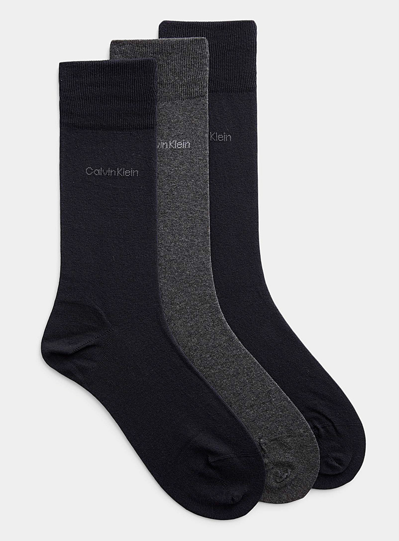 Calvin Klein Dark Blue Fine knit solid socks 3-pack for men