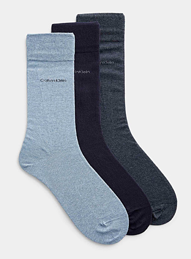Les chaussettes habill&eacute;es unies fin tricot Emballage de 3