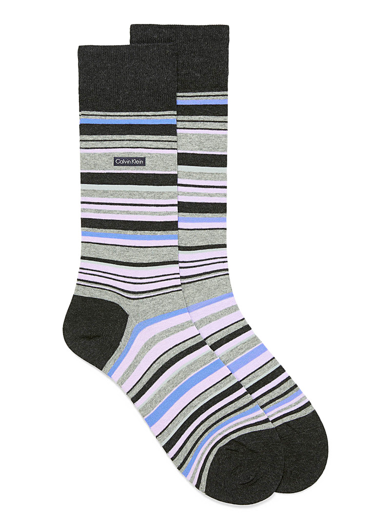 Calvin Klein Lilacs Multi-stripe dress socks for men