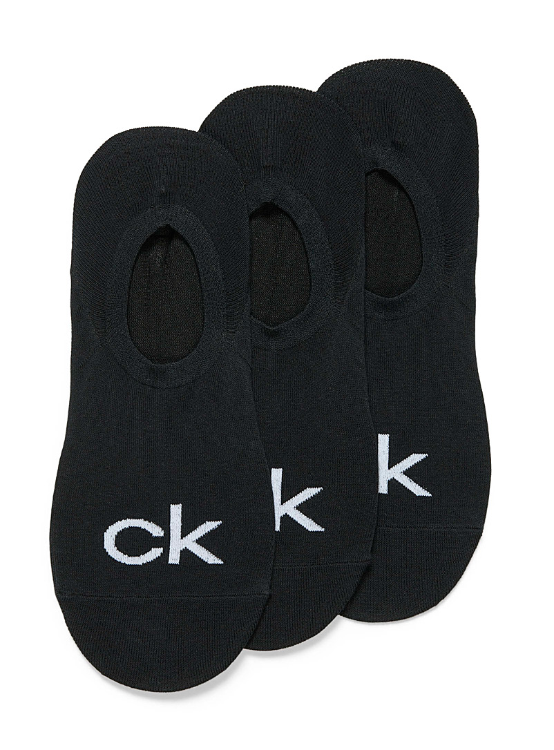 Calvin Klein Black Logo ped sock 3-pack for men