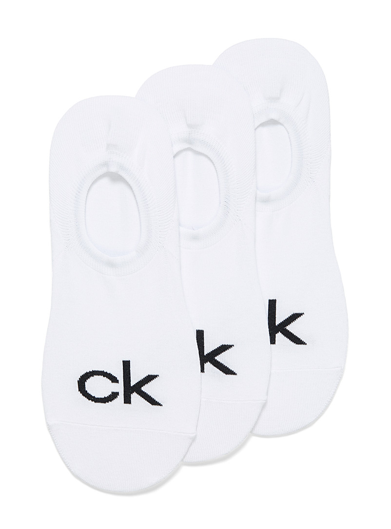 Calvin Klein: Le trio socquettes logo Blanc pour homme
