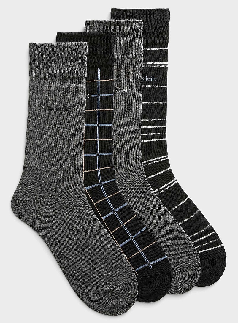 Essentials Chaussettes Habillées Confortables À Motifs Homme - Lot De 5 Paires Mi-Mollet